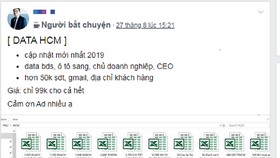 Thông tin cá nhân của nhiều người bị rao bán như một món hàng