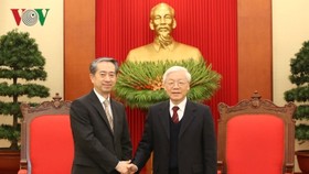 Tổng Bí thư, Chủ tịch nước Nguyễn Phú Trọng tiếp xã giao Đại sứ Trung Quốc Hùng Ba. Ảnh: VOV