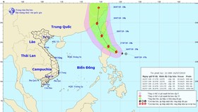 Chùm ảnh đường đi và vị trí cơn bão. Nguồn: TT Dự báo khí tượng thủy văn Quốc gia