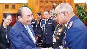 Thủ tướng tiếp các Trưởng đoàn dự Hội nghị Tư lệnh Cảnh sát các nước ASEAN lần thứ 39 tại Việt Nam. Ảnh: TTXVN