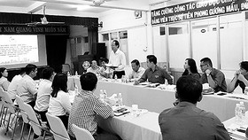 Phó Bí thư Thường trực Đảng ủy Sawaco Dương Hồng Đệ phát biểu tại buổi làm việc với Thành đoàn TPHCM