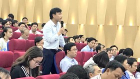 Đại diện Trường ĐH Sư phạm Hà Nội 2 nêu những khó khăn khi khai báo ngành, chỉ tiêu theo quy định mới của phần mềm