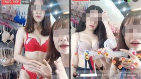 Mặc đồ lót để livestream bán hàng trên mạng xã hội.