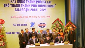 Lễ công bố UBND thành phố Đà Lạt và Tập đoàn VNPT ký kết biên bản ghi nhớ hợp tác trong việc xây dựng Đà Lạt trở thành smartcity.