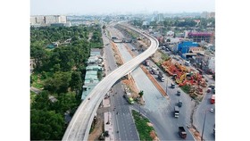 Metro Bến Thành - Suối Tiên đoạn gần bến xe Miền Đông mới, ĐHQG TPHCM, Bệnh viện Ung Bướu mới, Khu du lịch Suối Tiên. Ảnh: CAO THĂNG