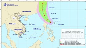 Chùm ảnh đường đi và vị trí cơn bão. Nguồn: TT Dự báo khí tượng thủy văn Quốc gia