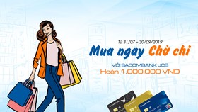 Chủ thẻ Sacombank JCB được hoàn tiền khi mua sắm