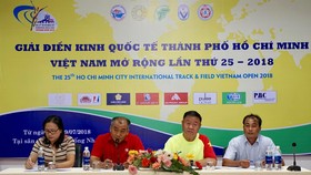 Quang cảnh buổi họp báo Giải điền kinh quốc tế mở rộng năm 2018. Ảnh: Hoàng Hùng
