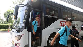 Hình ảnh đội tuyển Việt Nam đến khách sạn Modena - Buriram. Ảnh: Dũng Phương