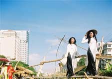 The ao dai makes a point or two…