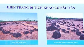 Hình ảnh về hiện trạng di tích khảo cổ Bãi Tiên. Ảnh: TTXVN
