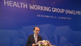 Thứ trưởng Bộ Y tế Lê Quang Cường phát biểu tại cuộc họp Nhóm công tác Y tế (HWG) lần thứ 2