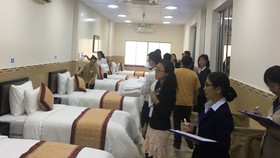 Quang cảnh tại hội thi nghiệp vụ phòng ngày 18-8