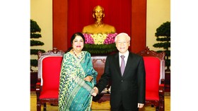 Tổng Bí thư Nguyễn Phú Trọng tiếp Chủ tịch Quốc hội Bangladesh Shirin Shamin Chaudhury thăm chính thức Việt Nam