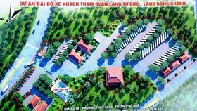 Tổng thể Dự án Bãi đỗ xe khách tham quan lăng Tự Đức và lăng Đồng Khánh ở phường Thủy Xuân, TP Huế.