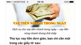Vay tiền trực tuyến, tai họa trực tiếp