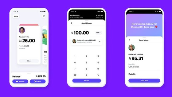 The tech giant illustrated how its digital currency, Libra, might appear on a smartphone. PHOTO: FACEBOOK