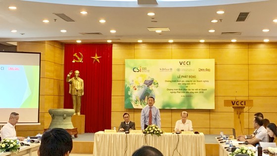 Lễ phát động Chương trình đánh giá, công bố các Doanh nghiệp bền vững Việt Nam 2019.Ảnh:VGP/Huy Thắng.