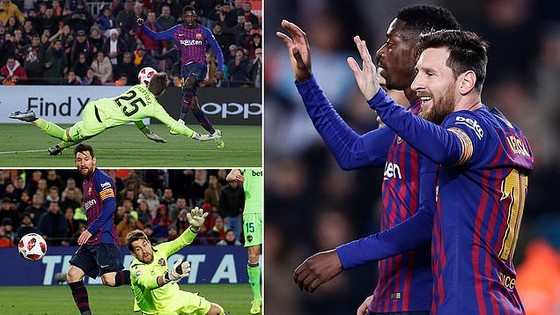 Barca - Levante 3-0 (chung cuộc 4-2): Dembele lập cú đúp, Messi ấn định chiến thắng