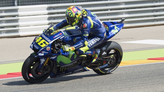 Valentino Rossi trên đường đua ở Aragon