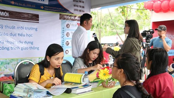 Nhiều bạn trẻ đến tìm hiểu tuyển sinh ở ĐH Trà Vinh