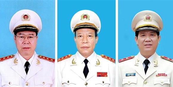 Thượng tướng Bùi Văn Nam, Thượng tướng Lê Quý Vương, Trung tướng Nguyễn Văn Sơn nhận thêm nhiệm vụ mới. Ảnh Mps.gov.vn