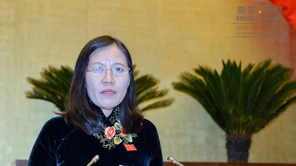 Chủ nhiệm Ủy ban Tư pháp Lê Thị Nga vừa trình bày trước Quốc hội Báo cáo thẩm tra về công tác phòng, chống tham nhũng