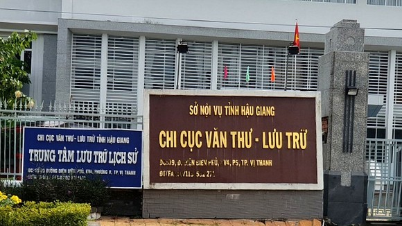 Chi Cục Văn thư lưu trữ Hậu Giang nơi xảy ra sai phạm. Ảnh: TUẤN QUANG