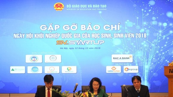 The National Student Entrepreneurship Festival 2018 will take place in Hanoi on December 16, said the press conference (Source: vtv.vn)