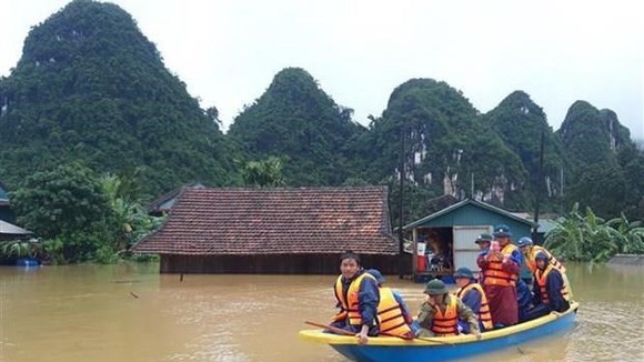 An area in Tan Hoa commune of Minh Hoa district, the central province of Thanh Hoa, is flooded in early September (Photo: VNA)