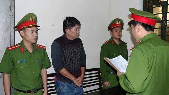 Phan Văn Lĩnh tại cơ quan Công an. Ảnh Công an Hà Tĩnh cung cấp