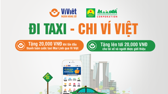 LienVietPostBank tặng thưởng khách hàng khi đi taxi Mai Linh