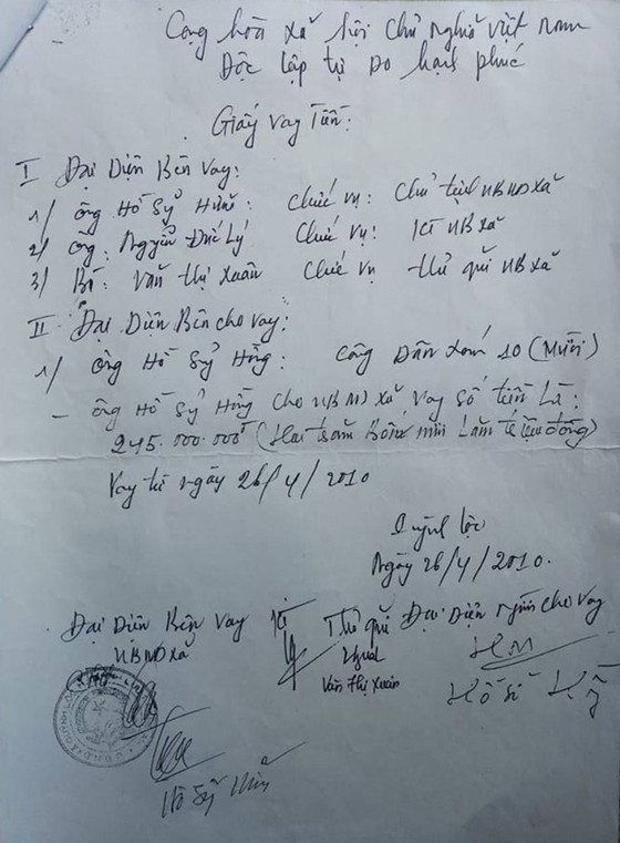 Xã vay nóng tiền dân, 10 năm chưa trả ảnh 1