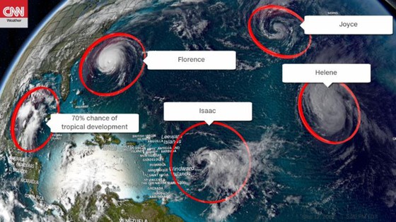 Siêu bão Florence là một trong chuỗi 9 cơn bão đang hoạt động trên thế giới ảnh 4