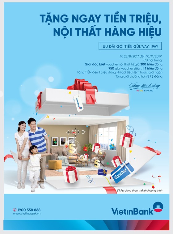 Tặng Voucher mua sắm nội thất đến 300 triệu đồng khi giao dịch tại VietinBank ảnh 1
