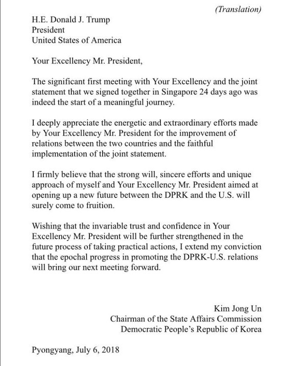 Tổng thống Mỹ công bố bức thư của nhà lãnh đạo Triều Tiên ảnh 2