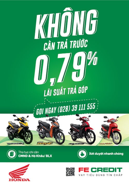 Mua xe máy Honda – chỉ 0,79% lãi suất ảnh 1