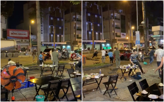 Ngồi ăn uống ở quận 1, thanh niên bị khống chế đưa lên xe ô tô ảnh 1