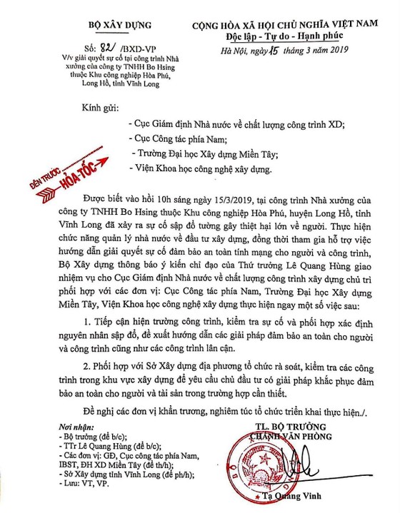 Bộ Xây dựng vào cuộc vụ sập công trình xây dựng khiến 6 công nhân tử vong ảnh 2
