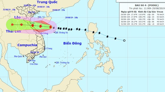 Từ sáng đến trưa mai 30-8, bão số 4 giật cấp 11 đi vào đất liền các tỉnh từ Nghệ An đến Quảng Bình ảnh 1