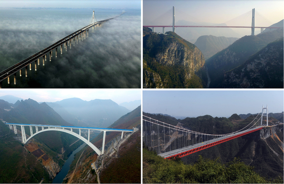 Trên khắp đất nước Trung Quốc không thiếu những cây cầu hùng vĩ như thế này. Ảnh: Credit Xinhua; Getty Images; European Pressphoto Agency; Associated Press.