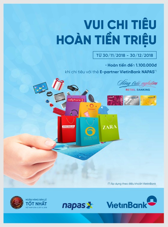 Vui chi tiêu - Hoàn tiền triệu với thẻ E-Partner VietinBank NAPAS ảnh 1