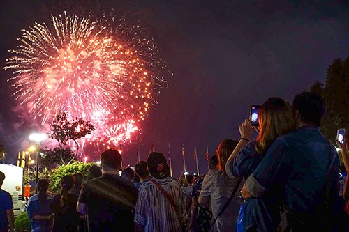 Người dân TP.HCM tập trung chật cứng xem bắn pháo hoa đón năm mới 2019 ảnh 6