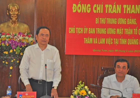 Chủ tịch UBTƯ MTTQ Việt Nam Trần Thanh Mẫn duyệt kế hoạch Đại hội MTTQ VN tỉnh Quảng Nam ảnh 1