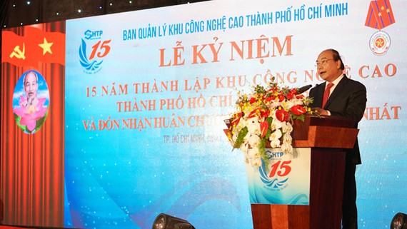 Thủ tướng Nguyễn Xuân Phúc phát biểu tại lễ kỷ niệm 15 năm SHTP