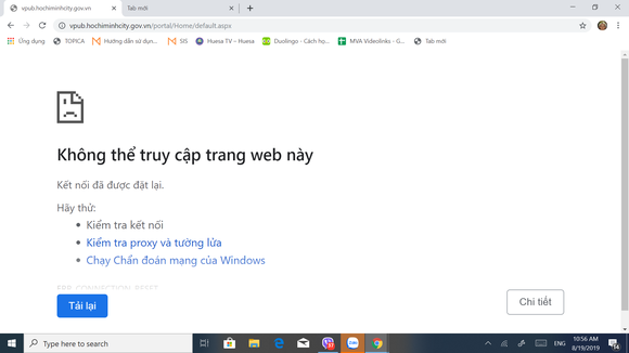 Hệ thống mạng thuộc UBND TPHCM không truy cập được ảnh 1