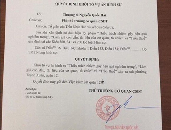 Khởi tố, bắt tạm giam một cán bộ “tiếp tay” cho việc trốn thuế trong phân lô bán nền tại quận 12 ảnh 2