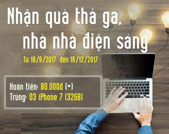 Cơ hội nhận iPhone 7 khi thanh toán hóa đơn tiền điện qua VPBank Online ảnh 1