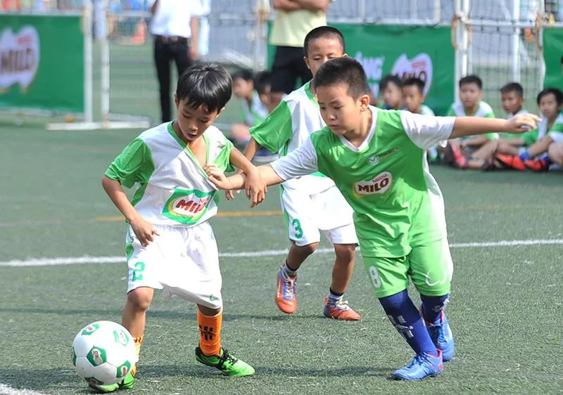 Các cầu thủ nhí tham dự Festival bóng đá học đường TPHCM năm học 2018-2019. Ảnh: NGUYỄN NHÂN