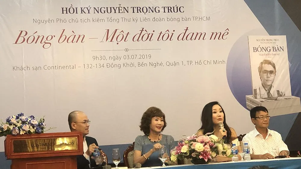 Buổi ra mắt cuốn hồi ký Nguyễn Trọng Trúc "Bóng bàn - Một đời tôi đam mê" sáng 3-7.